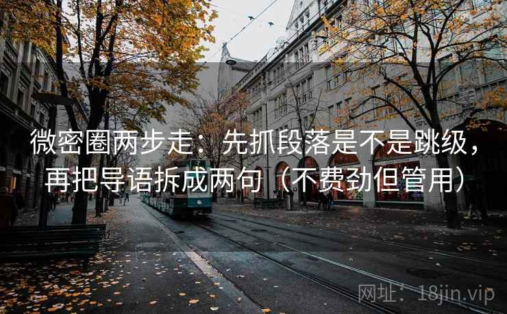 微密圈两步走：先抓段落是不是跳级，再把导语拆成两句（不费劲但管用）